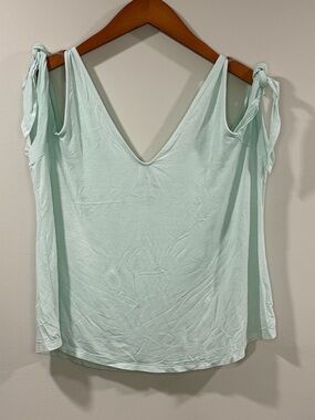 American Eagle Outfitters Women’s Light Mint V-Neck Tank with Side Ties Size XL
